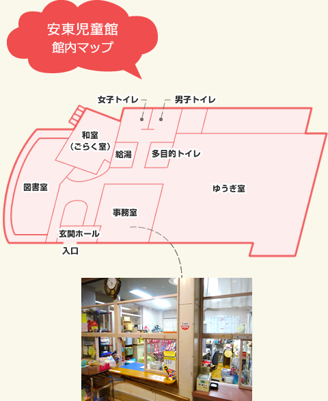 安東児童館 館内マップ