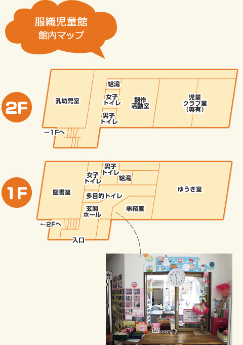 服織児童館 館内マップ
