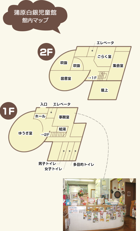 蒲原白銀児童館 館内マップ
