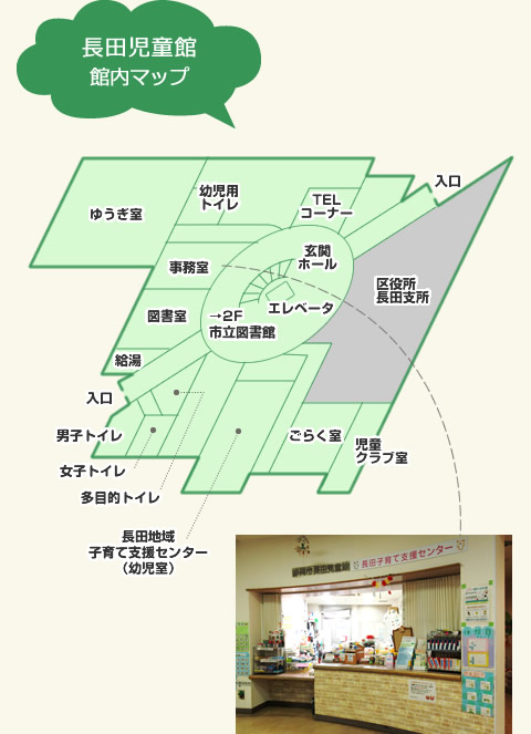 長田児童館 館内マップ